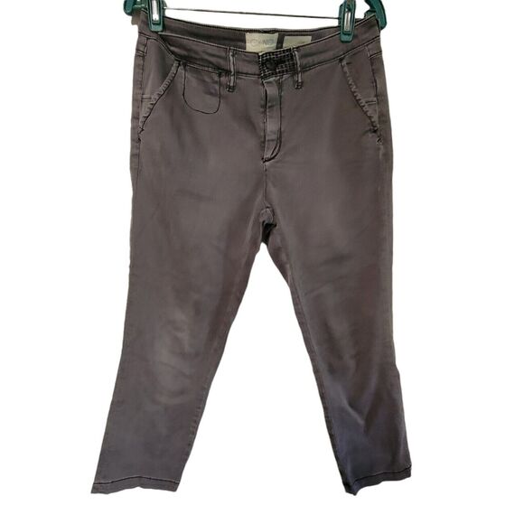 CHINO By Anthropologie Cropped Slim Cotton Blend Pants Size 28 - Picture 4 of 7